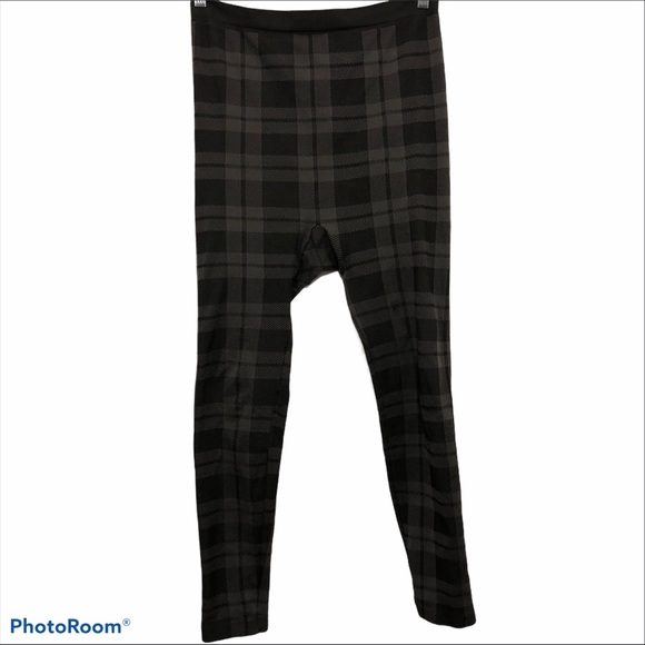 Lane Bryant black, gray plaid high waist leggings - Picture 1 of 6